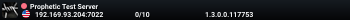 Prophetic Test Server