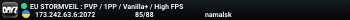 EU STORMVEIL : PVP / 1PP / Vanilla+ / High FPS