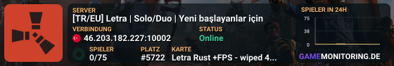 [TR/EU] Letra Rust | Solo/Duo/Trio/Quad/Max5 Yeni başlayan