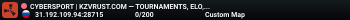 CYBERSPORT | KZVRUST.COM — TOURNAMENTS, ELO, PRIZES & DROPS