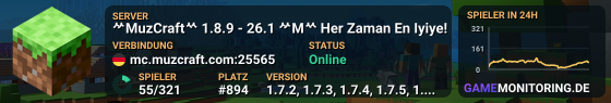 ᄽMuzCraftᄿ 1.8.9 - 26.1 ᄽMᄿ Her Zaman En Iyiye! ᄽMᄿ
