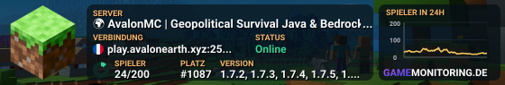 🌍 AvalonMC | Geopolitical Survival Java & Bedrock Crossplay