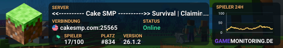 <<---------- Cake SMP ---------->> Survival | Raiding | Player Economy | Events