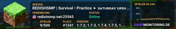 REDISHSMP | Survival • Practice ➤ ѕᴀᴛᴜʀᴅᴀʏ ᴜᴘᴅᴀᴛᴇѕ | redishsmp.net