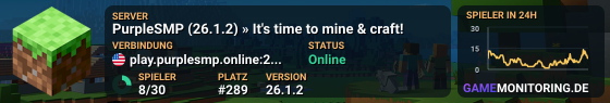 PurpleSMP (26.1.2) » It's time to mine & craft!
