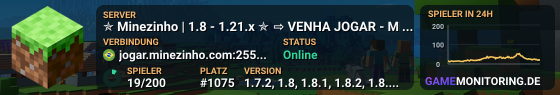 ✯ Minezinho | 1.8 - 1.21.x ✯ ⇨ VENHA JOGAR - MINEZINHO.COM ⇦ Hover: