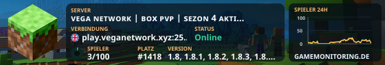 VEGA NETWORK | BOX PVP | SEZON 3 AKTİF! play.veganetwork.xyz | Sürüm : 1.16.5 - 1.21