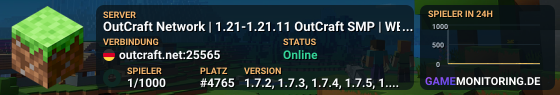OutCraft Network | 1.21-1.21.11 OutCraft SMP | WEEKLY EVENTS