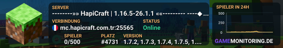 --------»» HapiCraft | 1.16.5-26.1.1 ««--------- ----◆ Dünya haritasında kasabanı kur! ✦----