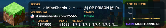 ---- ✧ ✧ MineShards ✧ ✧ ---- @| OP PRISON |@ Reset! New Levels Update FREE RANK
