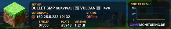 BULLET SMP ѕᴜʀᴠɪᴠᴀʟ | 🖖 VULCAN 🖖 | ᴘᴠᴘ