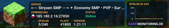 <--- Stryxen SMP ---> ✦ Economy SMP • PVP • Survival ✦