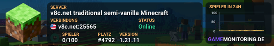 v8c.net traditional semi-vanilla Minecraft