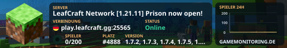 LeafCraft Network [1.21.11] Prison now open!
