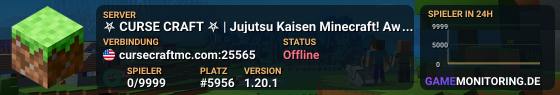 ⛧ CURSE CRAFT ⛧ | Jujutsu Kaisen Minecraft! Awaken your experience » cursecraftmc.com