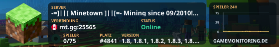 -=]||[ Minetown ]||[=- Mining since 09/2010! Always Updated! - 26.1 Compatible!