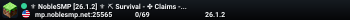 ⚜ NobleSMP [26.1.2] ⚜ ⛏ Survival - ✤ Claims - ◆ Events