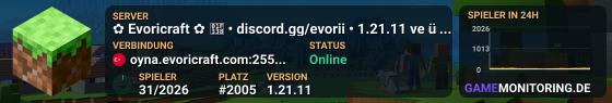 ✿ Evoricraft ✿ 🌸 • discord.gg/evorii • 1.21.11 ve üstü sürüm 🌸