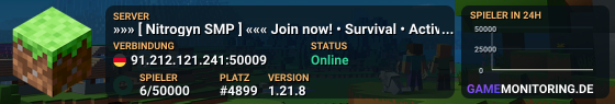 »»» [ Nitrogyn SMP ] ««« Join now! • Survival • Active Community