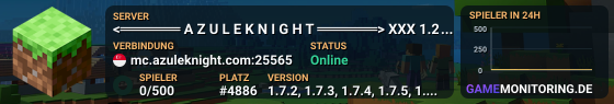 <═══════ A Z U L E K N I G H T ═══════> Claims, Shops, Clans, KitPvP — play the long game.