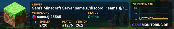 Sam's Minecraft Server sams.tj/discord :: sams.tj/map