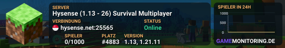 Hysense (1.13 - 26) Survival Multiplayer