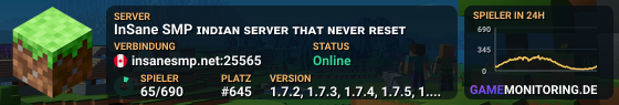InSane SMP ɪɴᴅɪᴀɴ ꜱᴇʀᴠᴇʀ ᴛʜᴀᴛ ɴᴇᴠᴇʀ ʀᴇꜱᴇᴛ