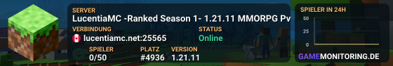 LucentiaMC -Ranked Season 1- 1.21.11 MMORPG PvP