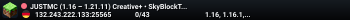 JUSTMC (1.16 – 1.21.11) Creative+ • SkyBlockTech • LuckyWars • BedWars