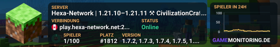 Hexa-Network | 1.21.10–1.21.11 ⚒ CivilizationCraft • Beta Season 2 • Build • Conquer ⚒