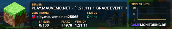 PLAY.MAUVEMC.NET » (1.21.11) ✧ GRACE EVENT! ✧