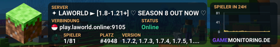 ✦ LAWORLD ► [1.8-1.21+] ♡ SEASON 8 OUT NOW ♡