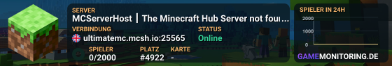 MCServerHost ┃ The Minecraft Hub Server not found, join here to access the hub.