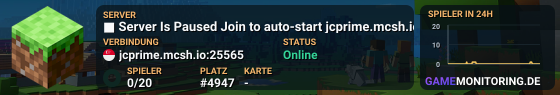 ■ Server Is Paused Join to auto-start jcprime.mcsh.io