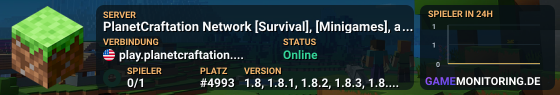 PlanetCraftation Network [Survival], [Minigames], and more!