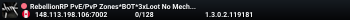 RebellionRP PvE/PvP Zones*BOT*3xLoot No Mech Weekends