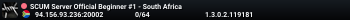 SCUM Server Official Beginner #1 - South Africa