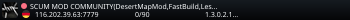 SCUM MOD COMMUNITY(DesertMapMod,FastBuild,LessMech,HardCoreNPC)