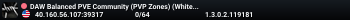 DAW Balanced PVE Community (PVP Zones) (Whitelisted)
