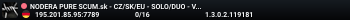 NODERA PURE SCUM.sk - CZ/SK/EU - SOLO/DUO - VANILLA