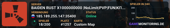BAIDEN RUST X1000000000 |NoLimit|PVP|FUN|KITS|RU|EU|AIM|BED|BRO