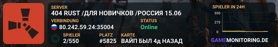 404 RUST /ДЛЯ НОВИЧКОВ /РОССИЯ 08.06