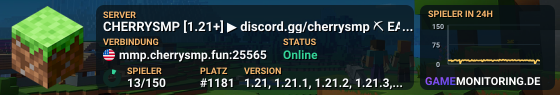 CHERRYSMP [1.21+] ▶ discord.gg/cherrysmp ⛏ EARTH ▶ JOIN TODAY ★