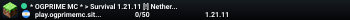 * OGPRIME MC * > Survival 1.21.11 [!] Nether y End BLOQUEADOS temporalmente