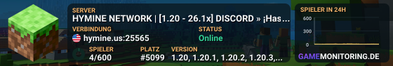 HYMINE NETWORK | [1.20 - 26.1x] DISCORD » ¡Has amigos en discord.hymine.us!