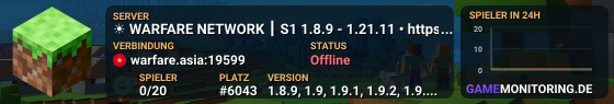 ☀ WARFARE NETWORK ┃ S1 1.8.9 - 1.21.11 • https://discord.gg/mfVCmeZNn8