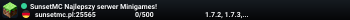 SunsetMC Najlepszy serwer Minigames!