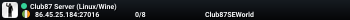 Club87 Server (Linux/Wine)