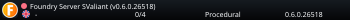 Foundry Server SValiant (v0.6.0.26518)