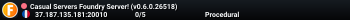 Casual-Server's Foundry Server (v0.6.0.26518)